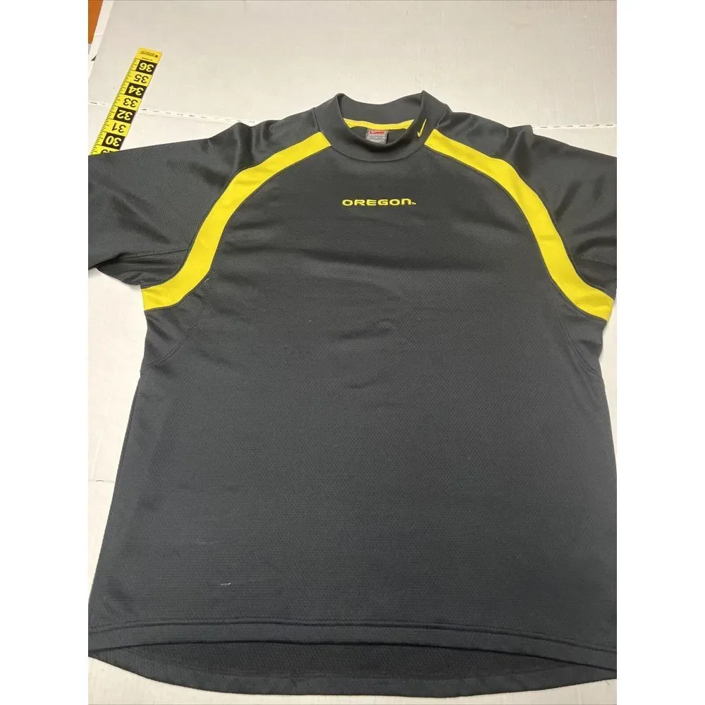 Nike Team Sphere Dry Oregon Ducks Short Sleeve Shirt‎ Men's Large Black Yellow